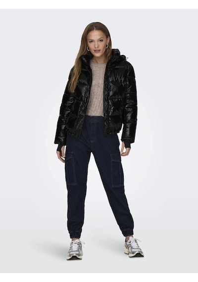 Only Kapüşonlu Puffer Siyah Kadın Mont 15287919 001