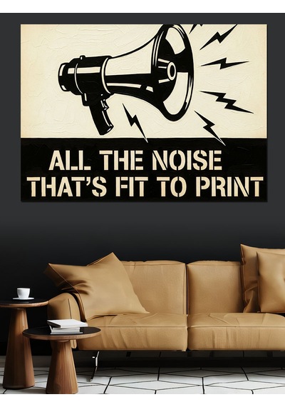 "all The Noise" Gramofon Dekoratif Kanvas - Mdf Ahşap Tablo