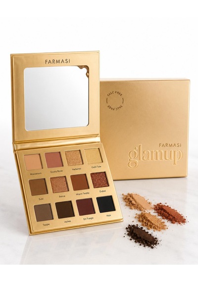 Farmasi Glam Up Far Paleti 12 Renk Yüksek Pigmentli Doğal Ve Gece Tonları Göz Farı Seti 0