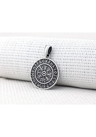 Viking vegvisir 925 Ayar Gümüş Kolye Ucu