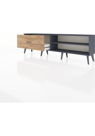 Arges Tv Ünitesi Tek Raflı Tek Çekmeceli 176x30x51 Antrasit-antrasit/çam Antrasıt/atlas Çam Arges Tv Ünitesi Tek Raflı Tek Çekmeceli 176x30x51 Antrasit-antrasit/çam Antrasıt/atlas Çam