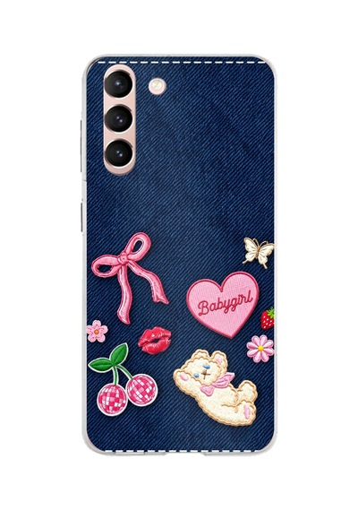 Samsung Galaxy S21 Uyumlu Bebek Kız Jean Kot Baskılı Silikon Kılıf