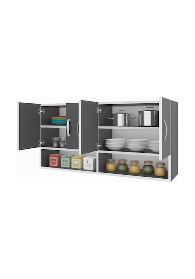 Kenzlife hazır mutfak vesper gri 060*120*32 mutfak banyo dolabı kapaklı raflı