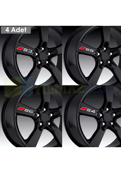 Audi S3 S4 S5 S6 S7 S8 Logo Jant Oto Sticker Yapıştırma 4 Adet