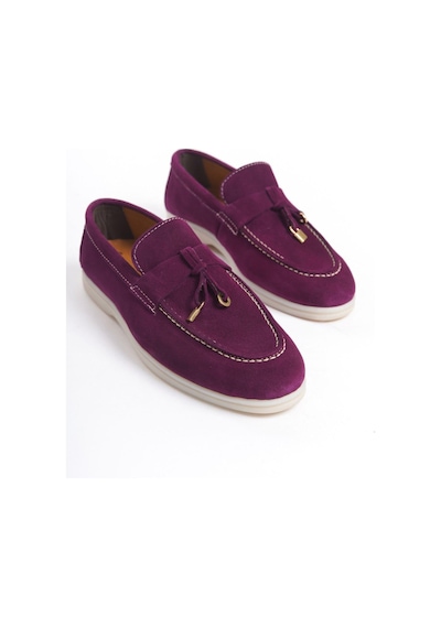 Mubiano Hakiki Deri Collection Kadın Süet Loafer & Babet Mürdüm -mckry1410-mrd Mürdüm