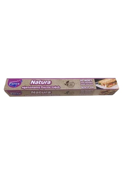 Natura Ağartılmamış Hazır Kesilmiş Pişirme Kağıdı 10 Lu 24 Paket 1 Koli