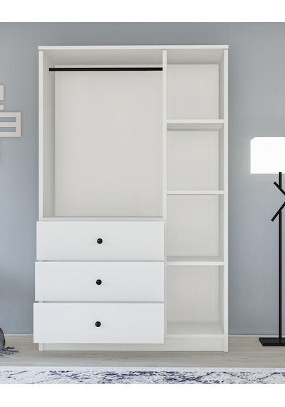 Metalia Gm 308 Ece Lüx 3 Kapı 3 Çekmeceli Düğme Kulplu Gardırop