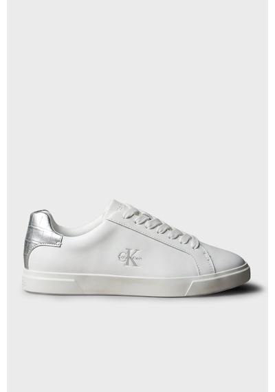 Calvin Klein Deri Logolu Sneaker Ayakkabı Hw0hw03312061 Kadın Ayakkabı Hw0hw03312 061 Beyaz-gümüş