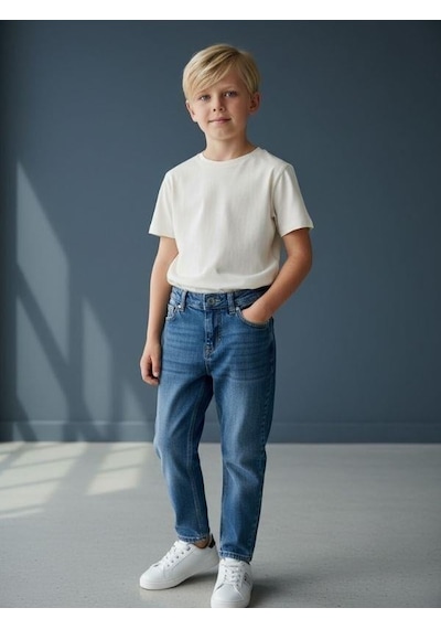 Zekids Erkek Çocuk Denim Pantolon-16656 Renkli