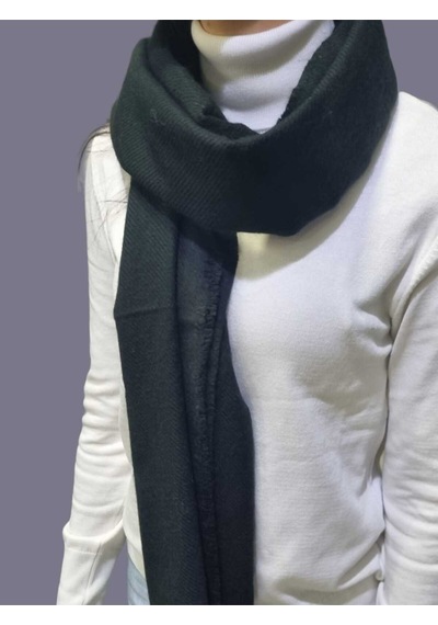 Tezzgelsin Kadın Yumuşak Yün Dokulu Omuz Şalı Atkı Siyah