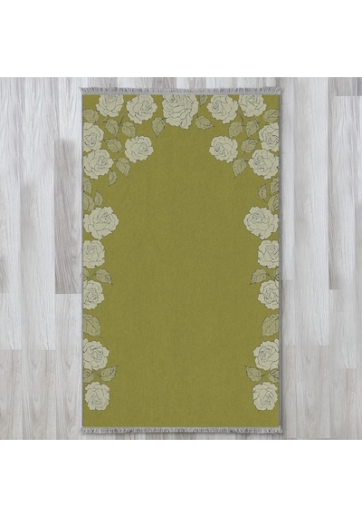 Evaşk Namazlık Dokuma Halı Kaymaz Muslumana Seccade 80 x 130 YEŞİL EVAŞK412C66