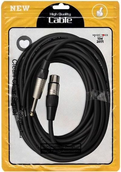 Magicvoice 10metre Canon Xlr Dişi - 6.35mm Mono Erkek Metal Jak Mikrofon Ses Kablosu
