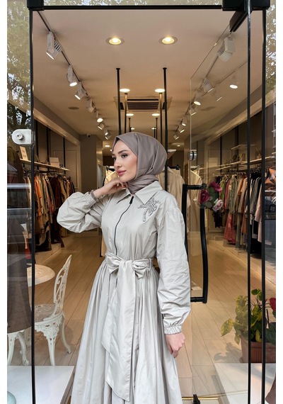 Oe25y939685 Omelya Elbise Taş Rengi