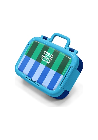 Coral High Kids Mavi Yeşil Çizgi Desenli Paslanmaz Çelik Beslenme Kabı 39111 Yeşil