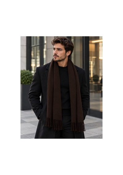 Aydincapqa Unisex Selanik Örgü Görünümlü Triko Atkı Püsküllü Kışlık Boyun Atkısı 165x20 Metalik - 944087051 Metalik