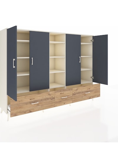 Hyperion Dolap 12 Raflı 3 Çekmeceli 4 Kapaklı 220x44x163 Aytaşı-a Aytaşı-antrasit/çam Hyperion Dolap 12 Raflı 3 Çekmeceli 4 Kapaklı 220x44x163 Aytaşı-a Aytaşı-antrasit/çam
