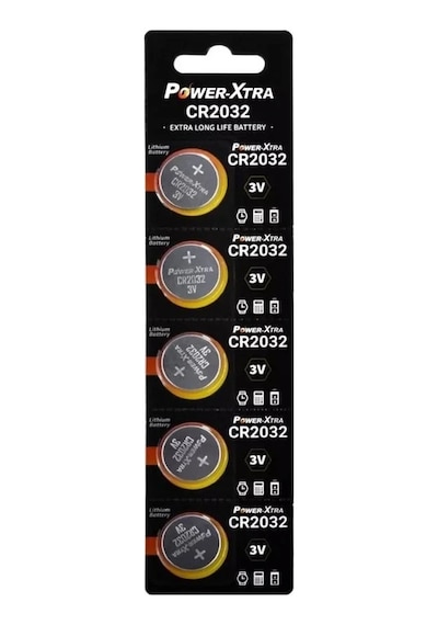 Power-xtra 3v Lityum Pil Cr2032 Cr 2032 3v Düğme Pil 5'li Kart Paket
