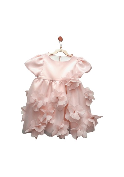 Andywawa Kız Bebek Baby Chic Fırfırlı Çiçekli Elbise Ac26777 Pembe