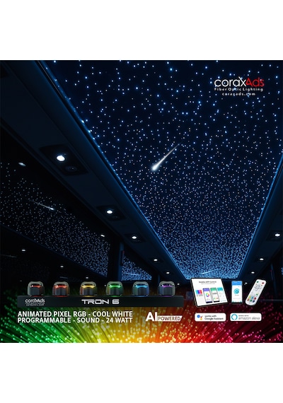 Vıp Yıldız Tavan Fiber Optik Starlıght Minibüs Kayan Yıldızlı Set - Kayan Yıldızlı Çok Renkli