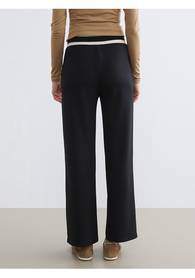 Lcw Everyday Siyah Standart Fit Geniş Paça Kadın Pantolon