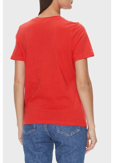 Tommy Hilfiger Bayan T Shirt Ww0ww40276 Sne Kırmızı Kirmizi