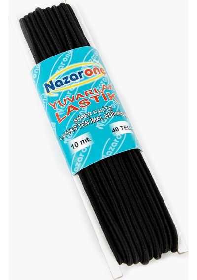 Nazarone Yuvarlak Lastik 10 mt Siyah