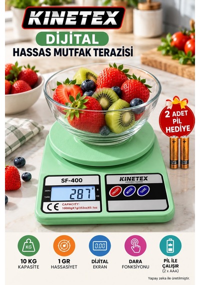 Sf-400 Dijital Hassas Mutfak Terazisi 10 Kg Kapasiteli 1 Gr Hassasiyetli Pilli Tartı Diğer