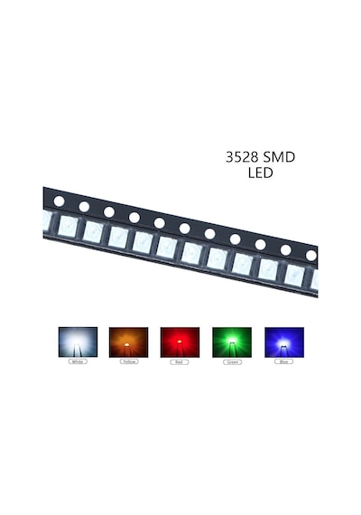 10 Adet Beyaz 3528 Smd Led Çip - 1210 Kılıf Araç Gösterge Paneli Ve Elektronik Devre Ledi