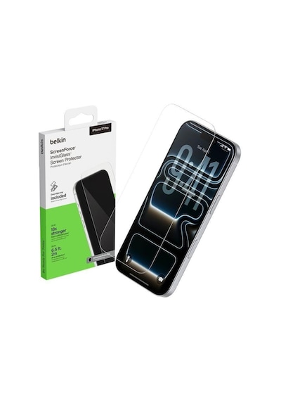 Belkin Ova238hq Screenforce Invisiglass İphone 17 Pro Uyumlu Kolay Hizalama Kitli Temperli Cam Ekran Koruyucu
