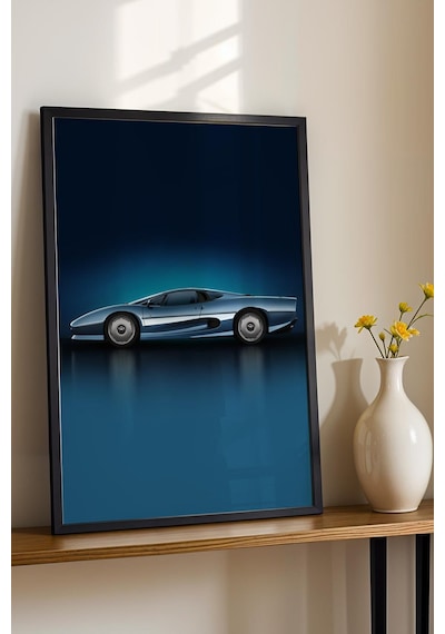 Saturn Jaguar Xj220 Araba Çerçeveli Tablo Erkek Odası Ve Garaj Dekoru Classic Car Collection