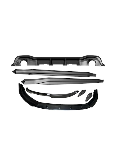 Volkswagen Golf 8 R Line 2020-2024 Body Kit Seti Ön Lip Marşpiyel Difüzör Spoiler Flap
