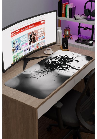 Higanbana Kaymaz Dikişli Kauçuk Oyuncu Mousepad V4 - 90x40 Xxl Gaming Mouse Pad Fare Altlığı