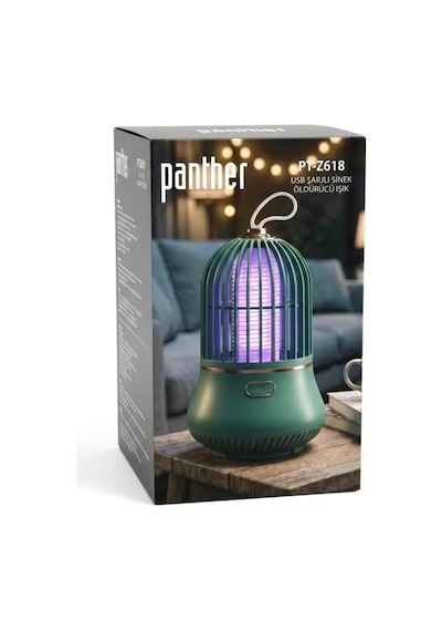 Panther Pt-z618 Usb Şarjlı Sinek Öldürücü Lamba Uv Işıklı Gece Lambası Sivrisinek Kovucu -