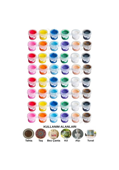 Akrilik Boya 3 Ml 12 Renk 4 Paket Mini Küçük Akrilik Boya Taş Ahşap Seramik Tuval Alçı Tuval Etkinlik Boyama Sanatsal