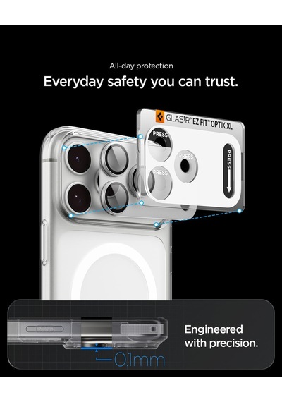 Apple Uyumlu iPhone 18 Pro İle Uyumlu Kamera Lens Koruyucu Tam Kaplayan Cam Kolay Kurulum Glas.tr Ez Fit Optik Pro Xl Silver - Agl12038 Diğer