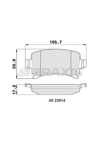 Vw Polo 5 Arka Fren Balatasi 2010-2017 Braxıs Aa0021