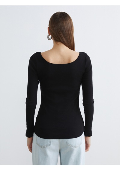 Lcw Everyday Siyah U Yaka Kuplu Kadın Body