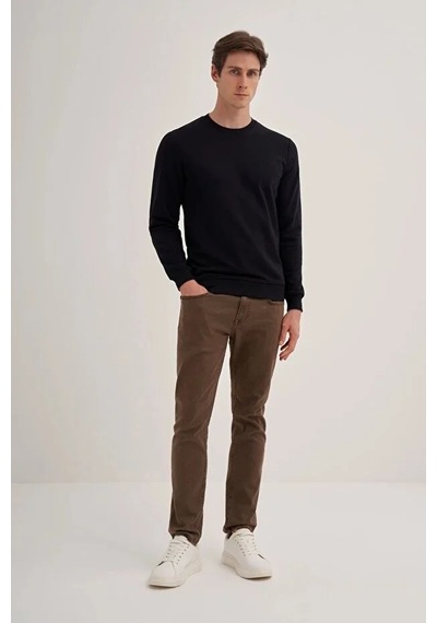 Cazador Slim Fit Mevsimlik 3 İplik Pamuk Karışımlı Sweatshirt-56100 Siyah