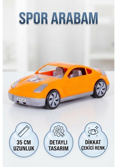 TıfılToys Spor Yarış Arabası 35 Cm Nissan 350z Tasarımlı Turuncu Eğlenceli Oyuncak Yarış Arabası