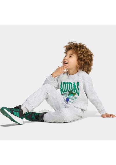 Adidas Little Kids Minecraft Jog Set Çocuk Gri Eşofman Takımı Ks9036