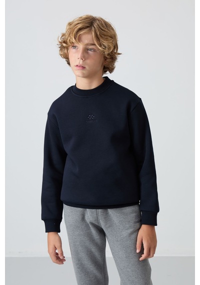 Tommylife Standart Fit 2li Paket Lacivert-saks Erkek Çocuk Sweatshirt - 11232 Lacivert - Mavi