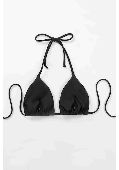 Angelsin Siyah Boyundan Bağlamalı Üçgen Bikini Üstü Siyah 001