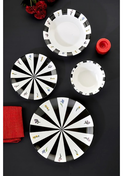 Cooker Noirelle 24 Parça Porselen Yemek Takımı Ckr4277 Siyah
