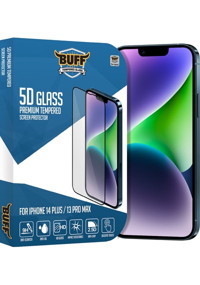 Buff Apple iPhone Uyumlu  14 Plus - 2x5d Ekran Koruyucu + Şeffaf Kılıf + Lens Koruyucu Glass