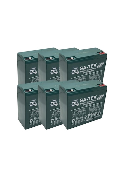 Satek 12V 24 Ah Elektrikli Motosiklet Elektrikli Bisiklet Aküsü Jel Akü 6'lı Set 2026 Üretim