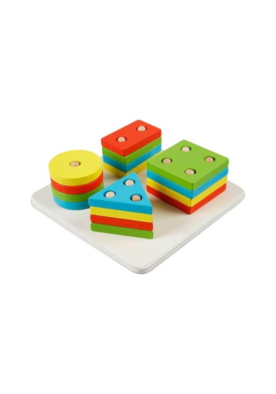 Wood Ahşap Geometrik Şekil Yerletirme Tablası Oyuncak