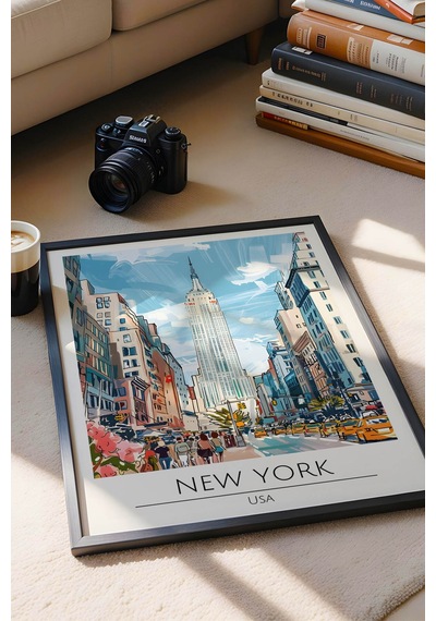 Abd New York Temalı Çerçeveli Tablo Travel Serisi Modern İllüstrasyon Şehir Manzarası Duvar Dekoru Siyah Abd New York Temalı Çerçeveli Tablo Travel Serisi Modern İllüstrasyon Şehir Manzarası Duvar Dekoru Siyah