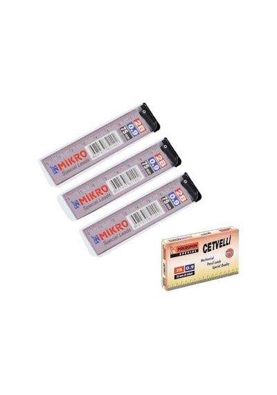 Min 0.9 MM Cetvelli Kalem Ucu 75 MM Mikro Uç 3 Adet