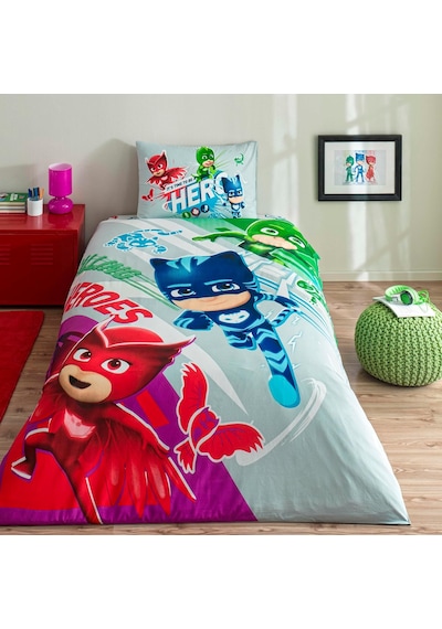 Pj Masks Super Team Standart Pamuk Nevresim Takımı, Çok Renkli, Tek Kişilik