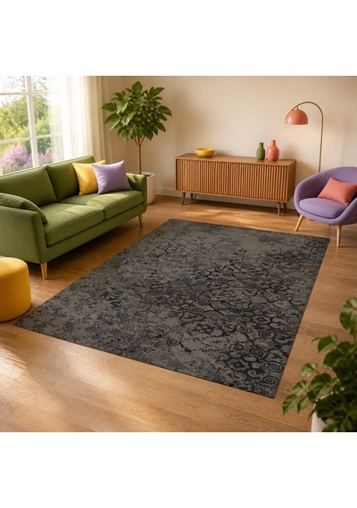 Kartela Halı Vera Halı Kaymaz Taban Makinede Yıkanabilir Halı Antrasit - 200 X 300 Cm